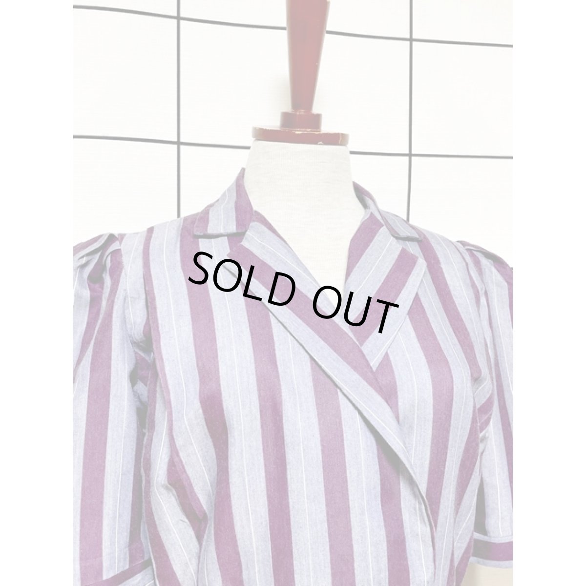 画像5: ストライプ ウエストゴム レトロ USA古着 ヴィンテージオールインワン (5)