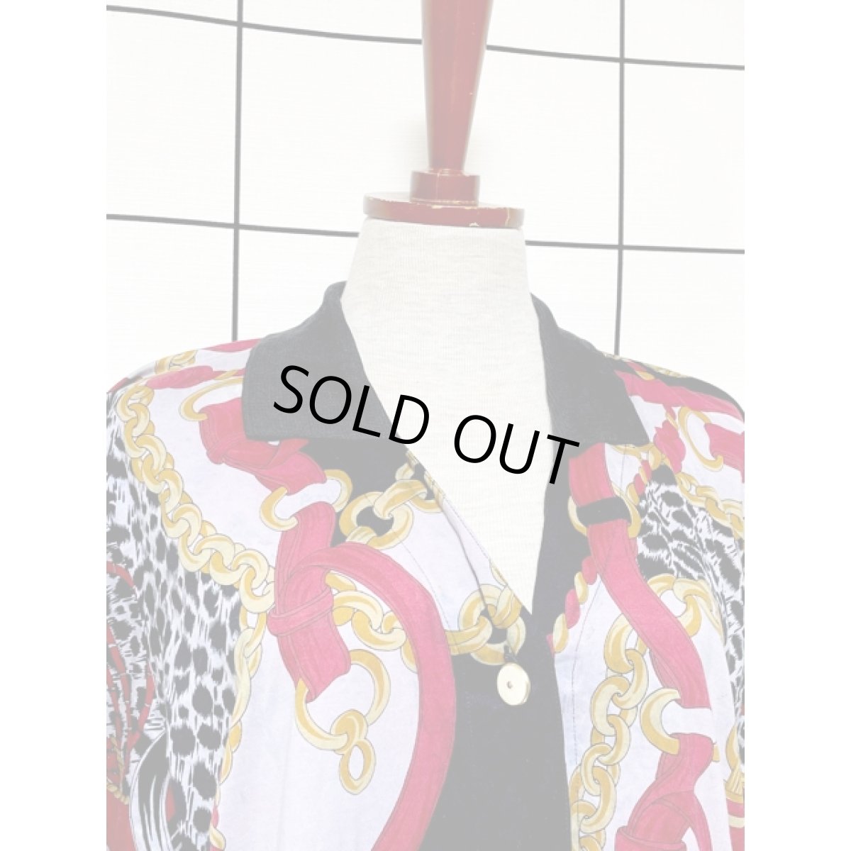 画像5: Italy製 スカーフ柄 前開き レトロ ヨーロッパ古着 ヴィンテージワンピース (5)