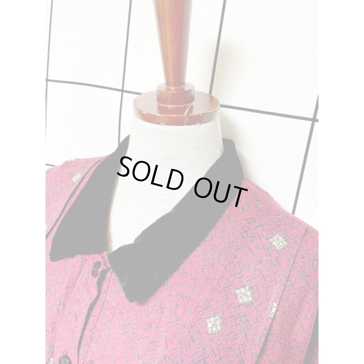 画像5: ベロア襟 レイヤード調 バックリボン レトロ USA古着 ヴィンテージワンピース (5)