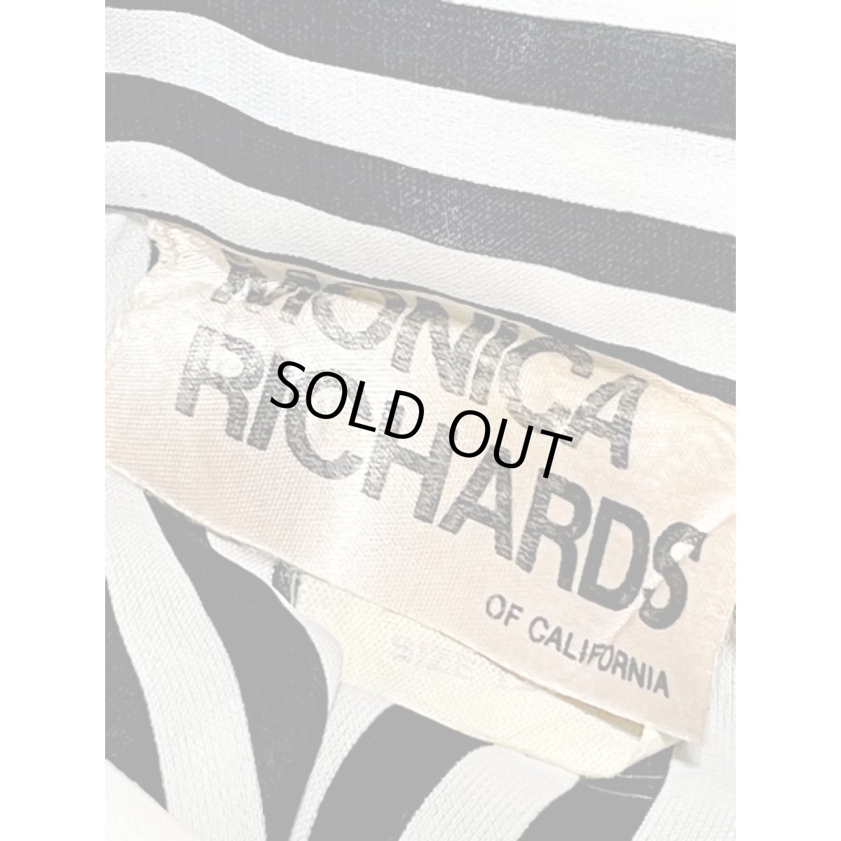 画像12: モノクロ ストライプ ウエストゴム レトロ USA古着 ヴィンテージワンピース (12)