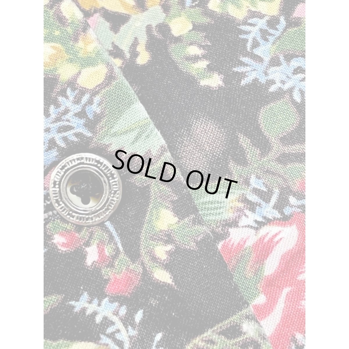 画像12: 花柄 ブラック レトロ USA古着 シャツ ヴィンテージブラウス (12)