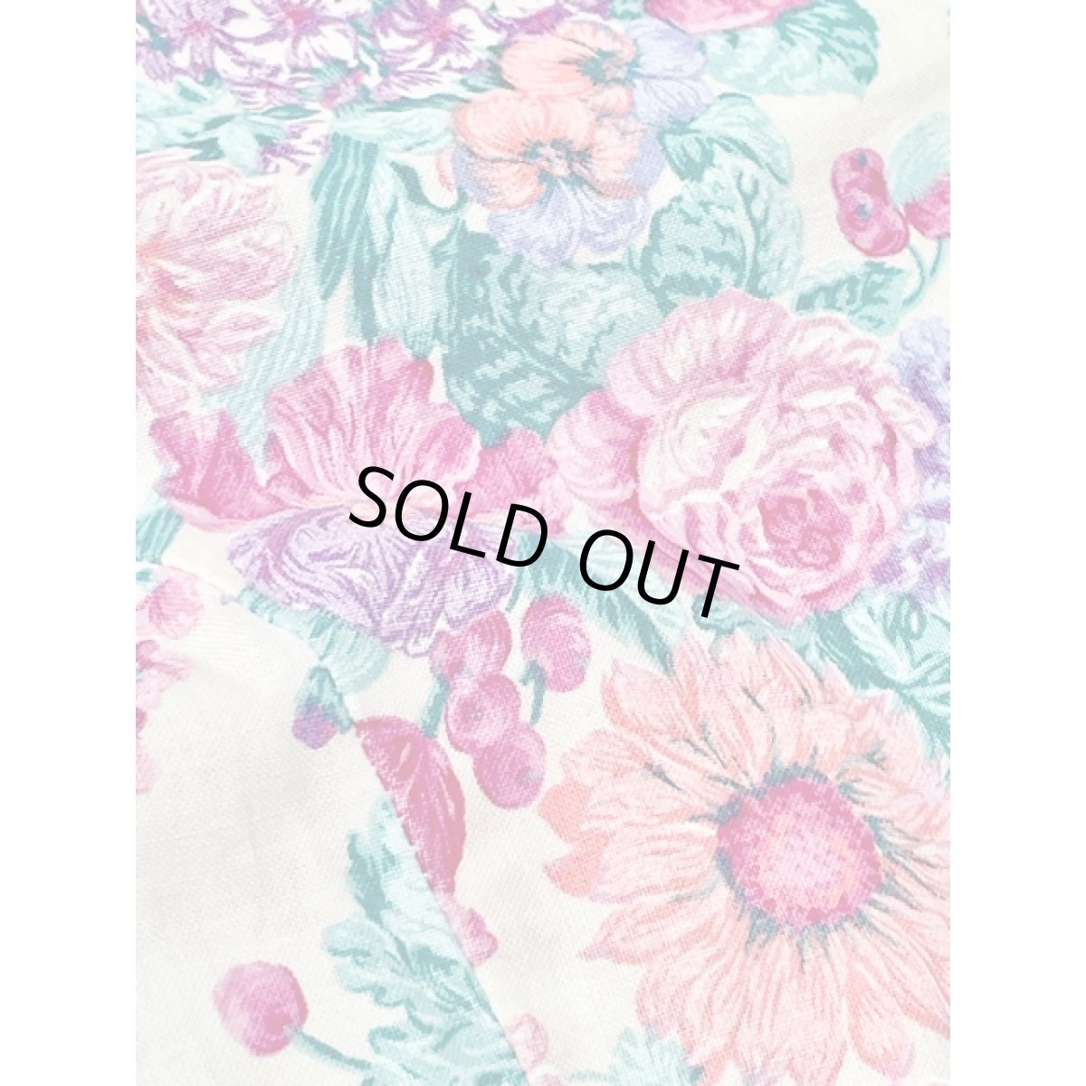 画像12: 花柄 袖先リボン レトロ USA古着 ヴィンテージワンピース (12)