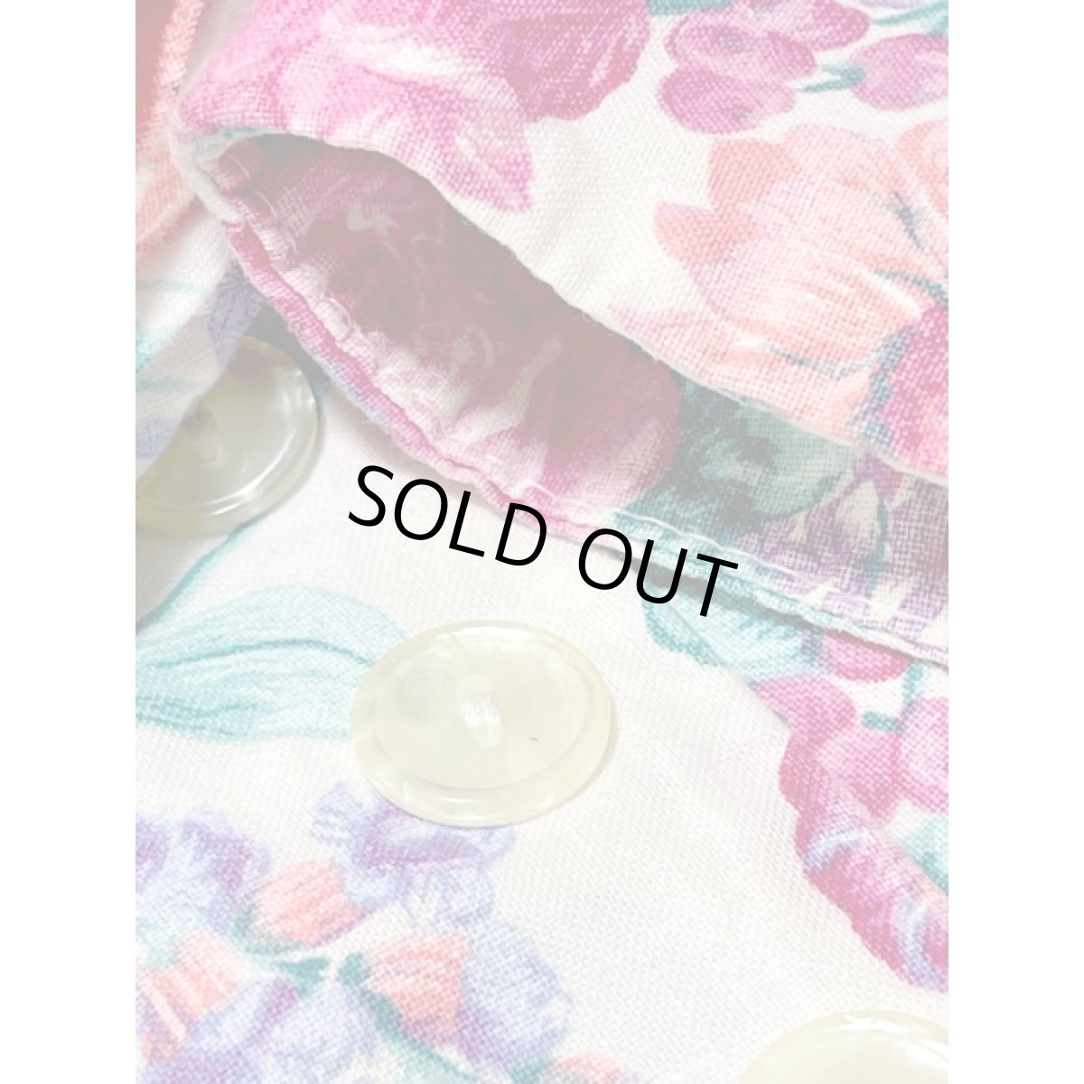 画像13: 花柄 袖先リボン レトロ USA古着 ヴィンテージワンピース (13)