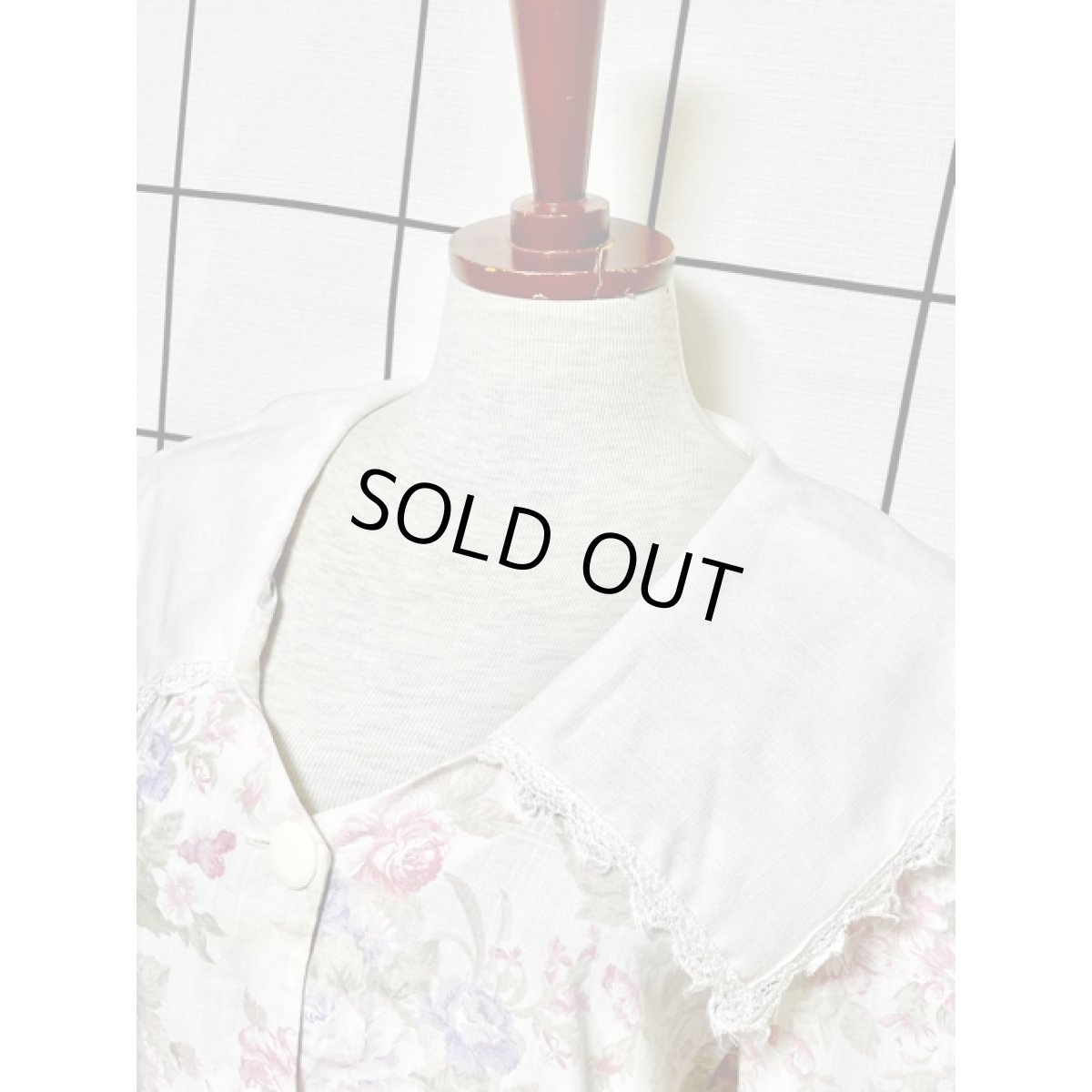 画像5: セーラー襟 花柄 ウエストゴム レトロ USA古着 ヴィンテージワンピース (5)