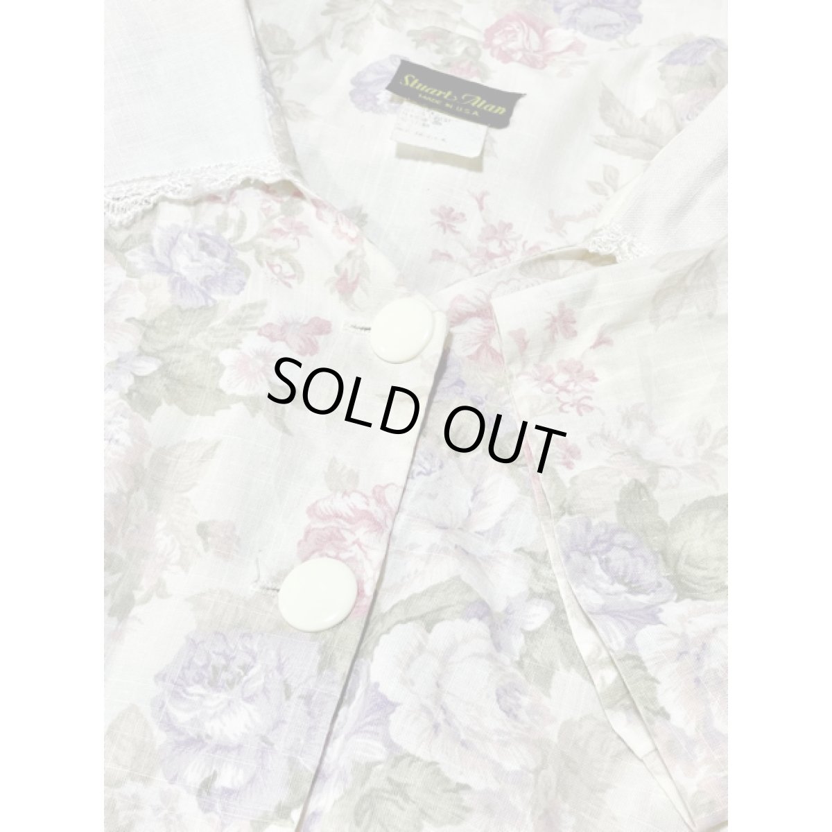 画像11: セーラー襟 花柄 ウエストゴム レトロ USA古着 ヴィンテージワンピース (11)