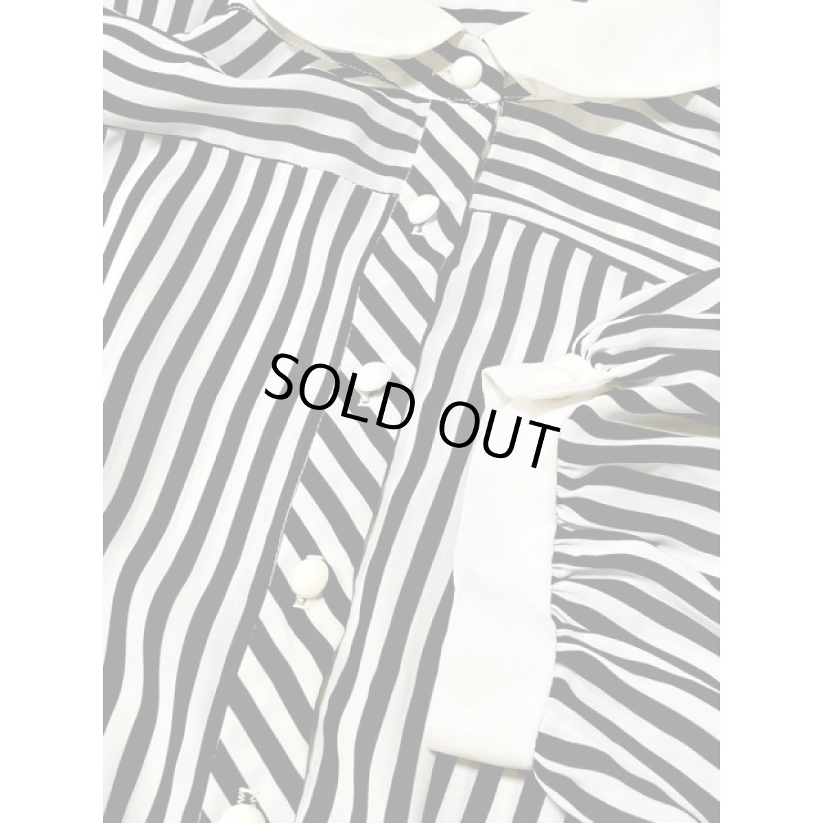 画像10: モノクロ ストライプ ウエストゴム レトロ USA古着 ヴィンテージワンピース (10)