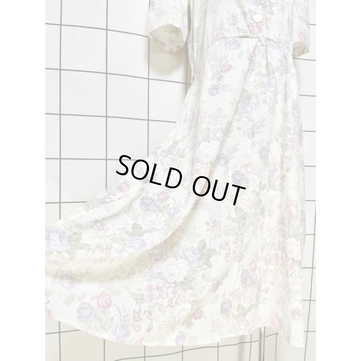 画像10: セーラー襟 花柄 ウエストゴム レトロ USA古着 ヴィンテージワンピース (10)