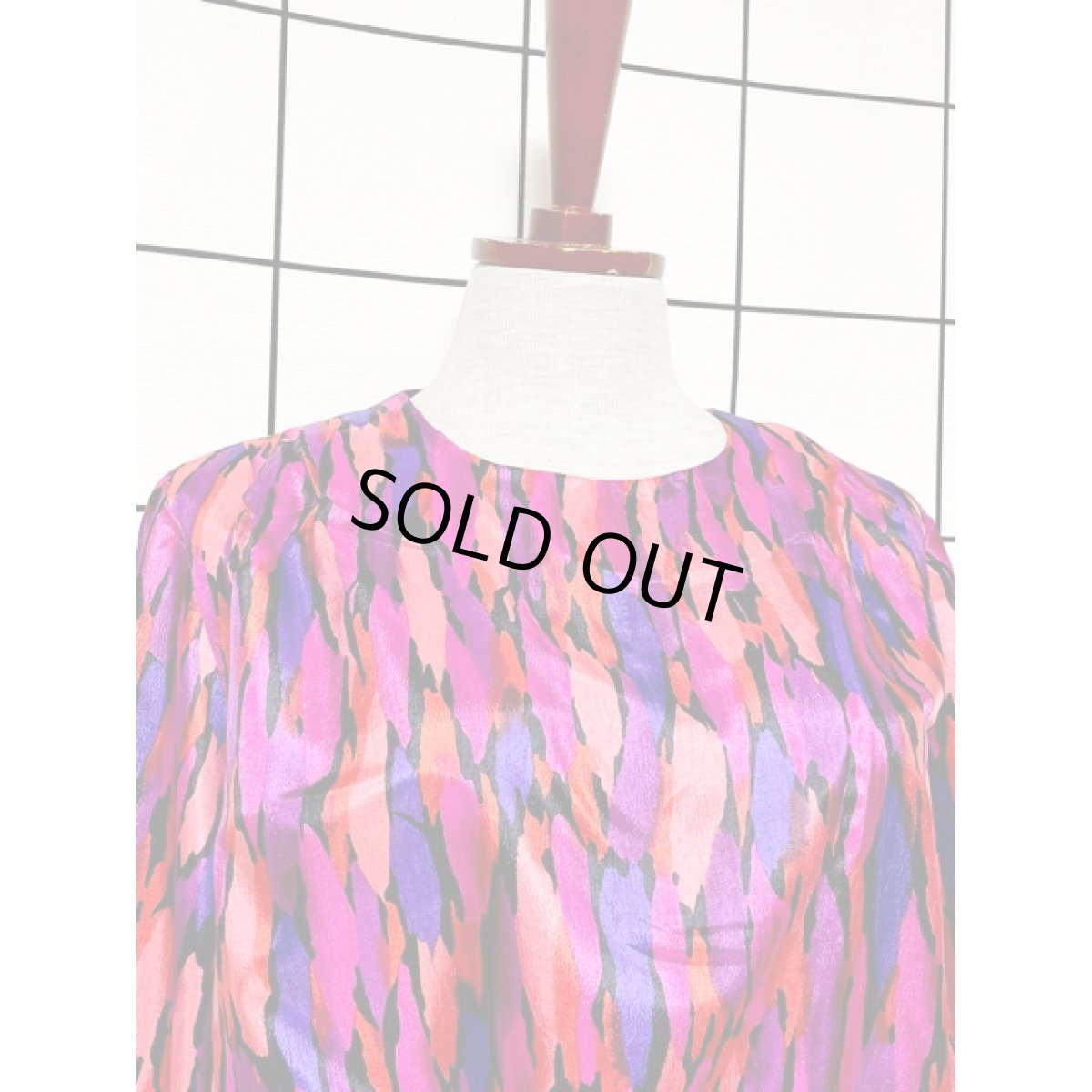 画像5: アート柄 ウエストゴム レトロ USA古着 ヴィンテージワンピース (5)