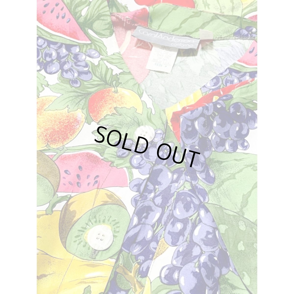 画像10: フルーツ柄 ウエストゴム レトロ USA古着 ヴィンテージワンピース (10)