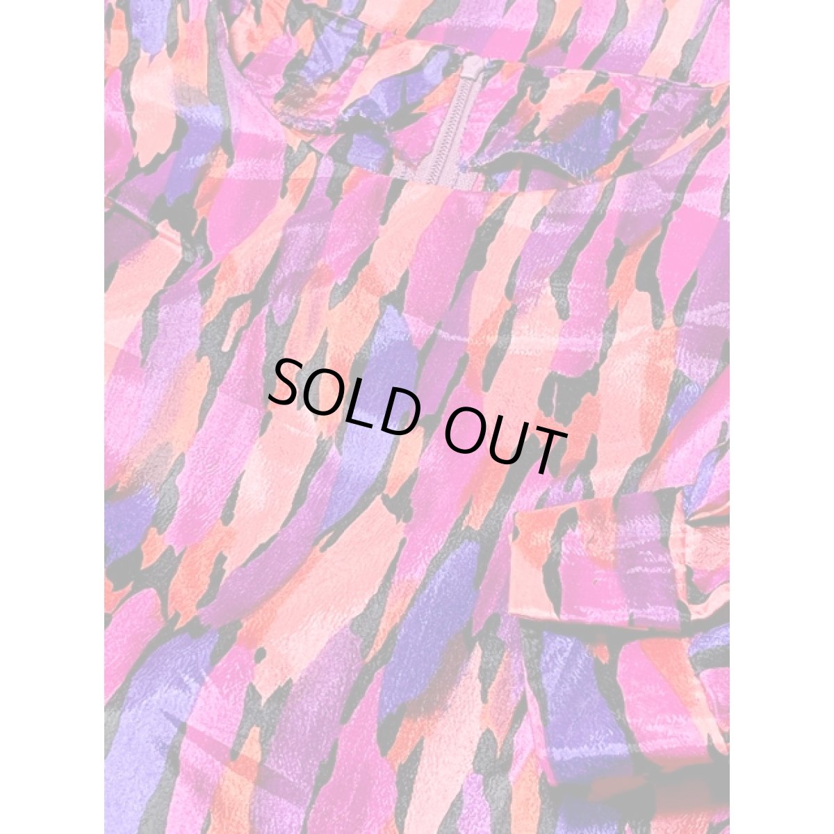 画像10: アート柄 ウエストゴム レトロ USA古着 ヴィンテージワンピース (10)