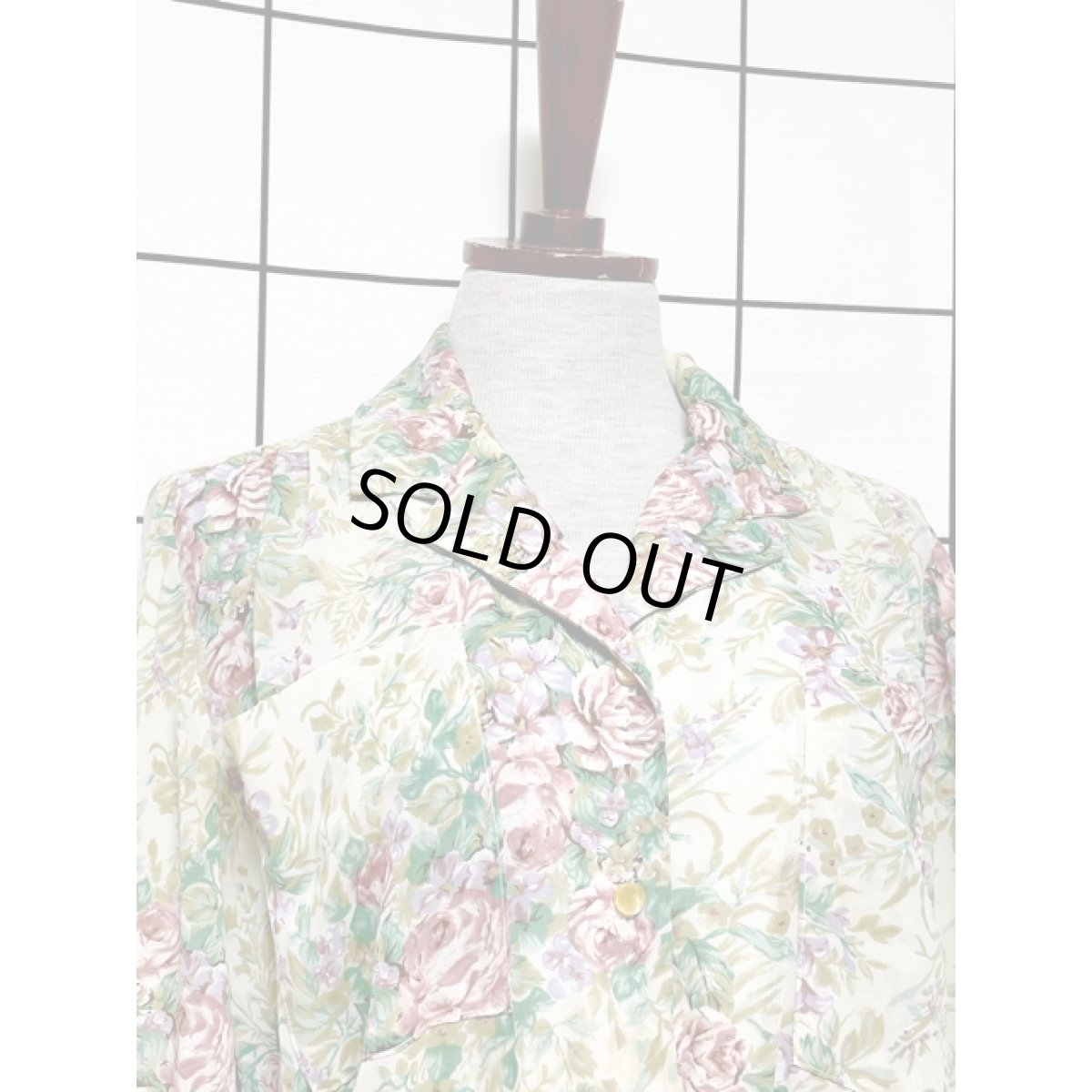 画像5: 総花柄 ウエストゴム レトロ USA古着 ヴィンテージワンピース (5)