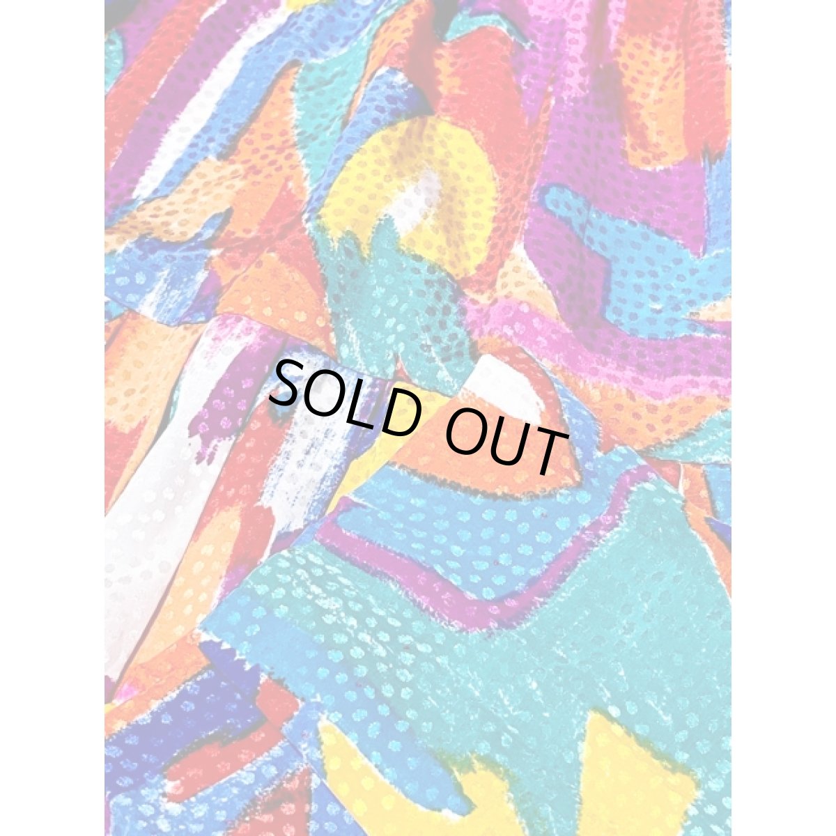 画像7: プリーツ カラフル アート柄  ドット織り ウエストゴム レトロ USA古着 ヴィンテージスカート (7)