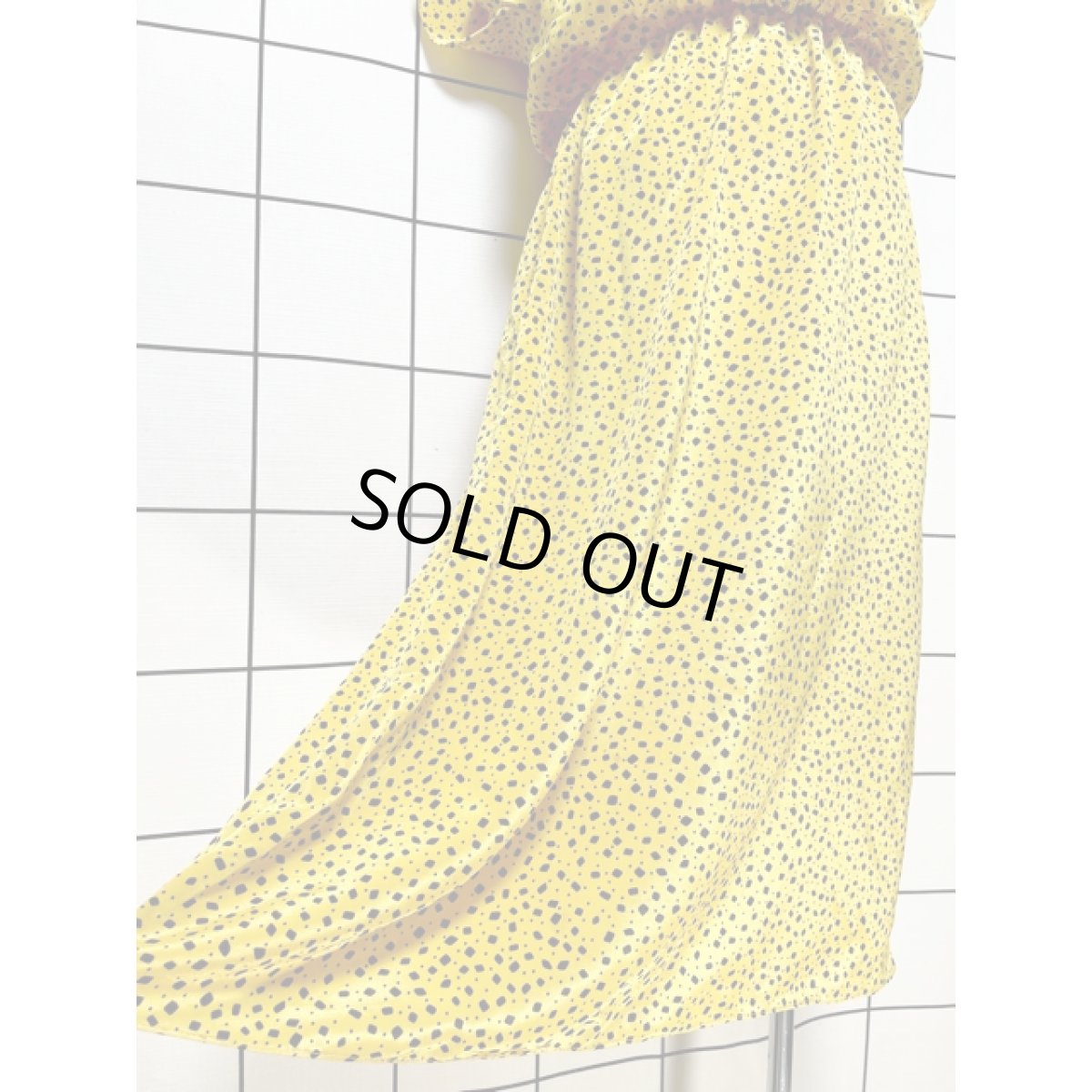 画像9: スクエア ドット ウエストゴム レトロ USA古着 ヴィンテージワンピース (9)