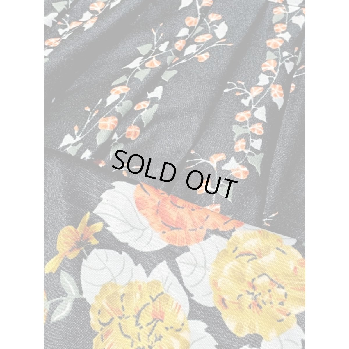 画像8: 花柄 ブラック レトロ USA古着 ヴィンテージスカート (8)