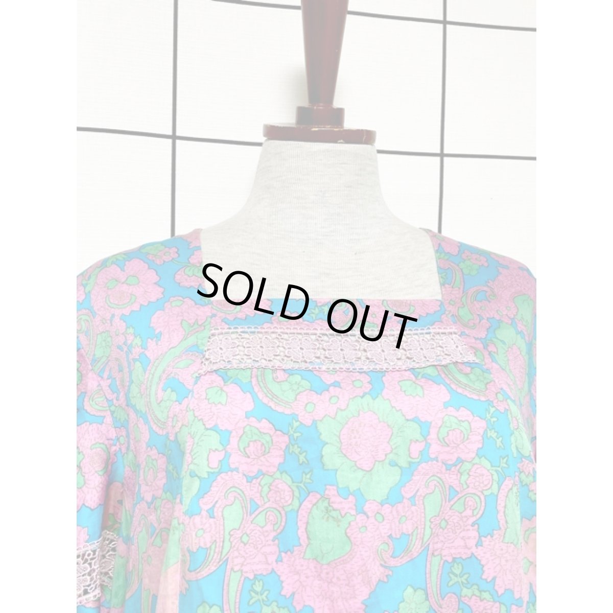 画像5: レトロサイケ レース 花柄 レトロ USA古着 ヴィンテージワンピース (5)