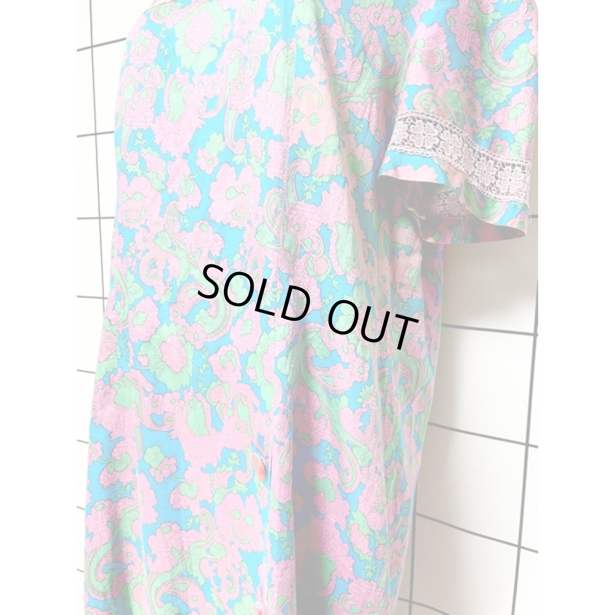 画像7: レトロサイケ レース 花柄 レトロ USA古着 ヴィンテージワンピース (7)