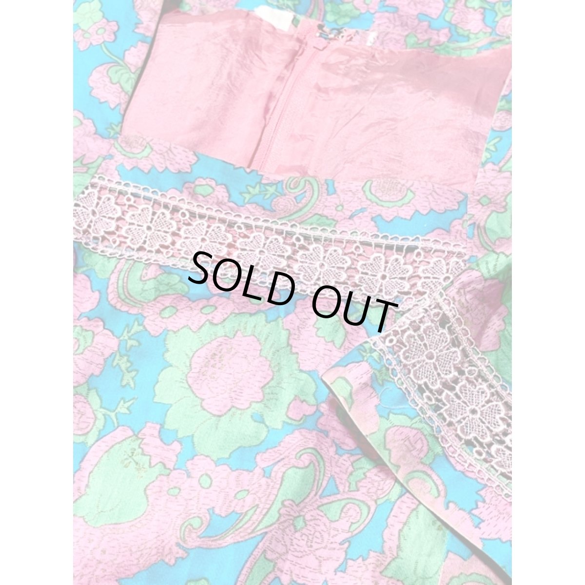 画像10: レトロサイケ レース 花柄 レトロ USA古着 ヴィンテージワンピース (10)