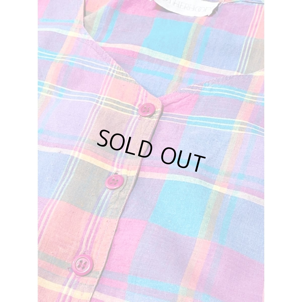 画像10: チェック柄 レトロ USA古着 ノースリーブ ヴィンテージワンピース (10)