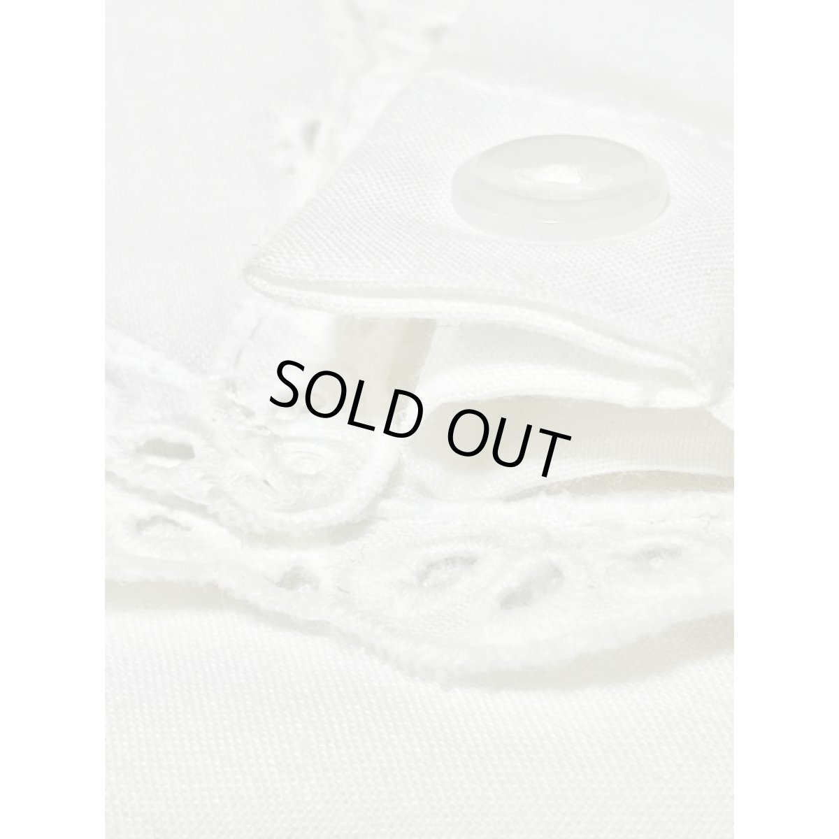 画像10: ダブルカラー ホワイト レース装飾 レトロ ヨーロッパ古着 シャツ ヴィンテージブラウス (10)