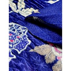 画像16: 花柄 プリーツ ネイビー ウエストゴム レトロ USA古着 ヴィンテージワンピース (16)