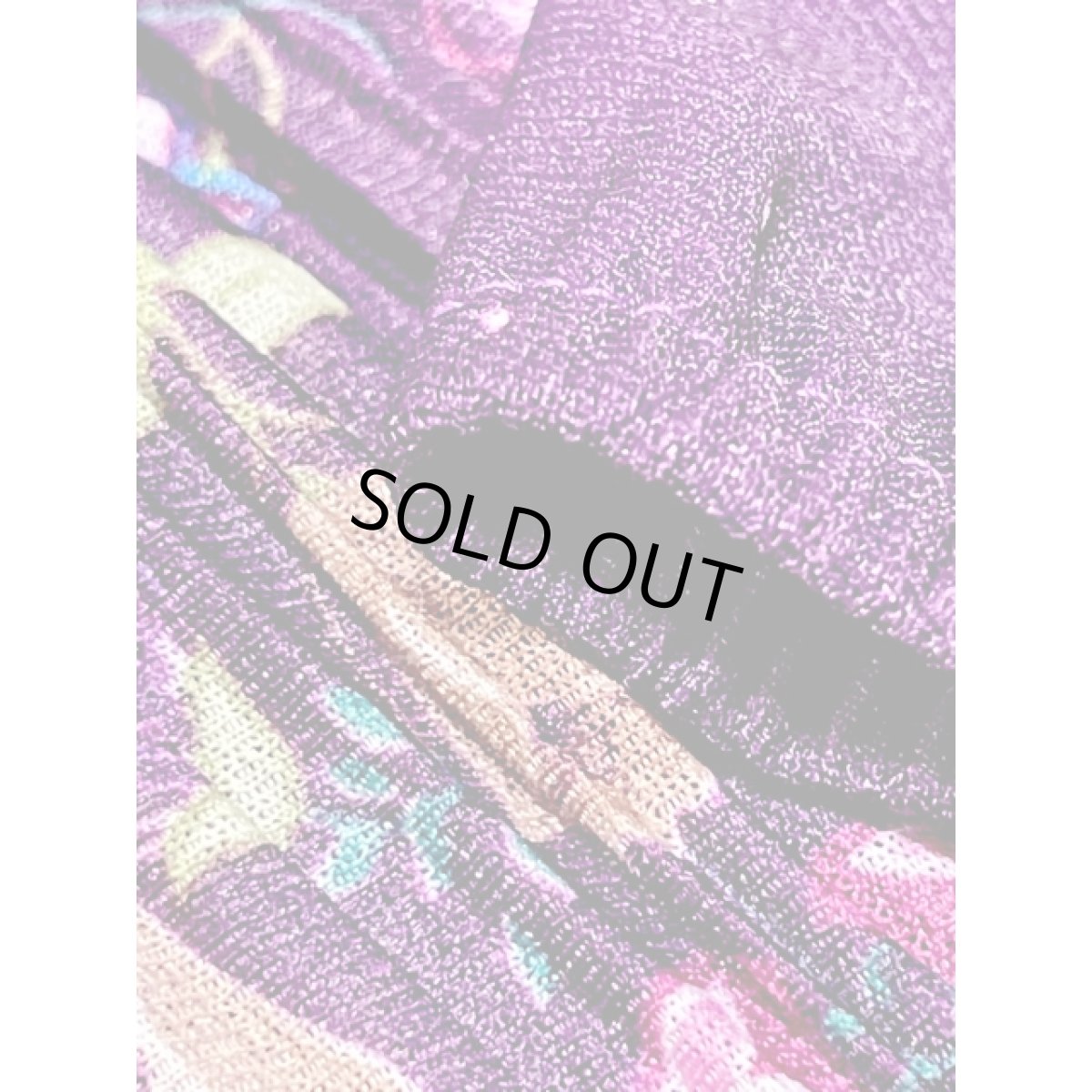 画像13: プリーツ切り替え 花柄 パープル ウエストゴム レトロ USA古着 ヴィンテージワンピース (13)