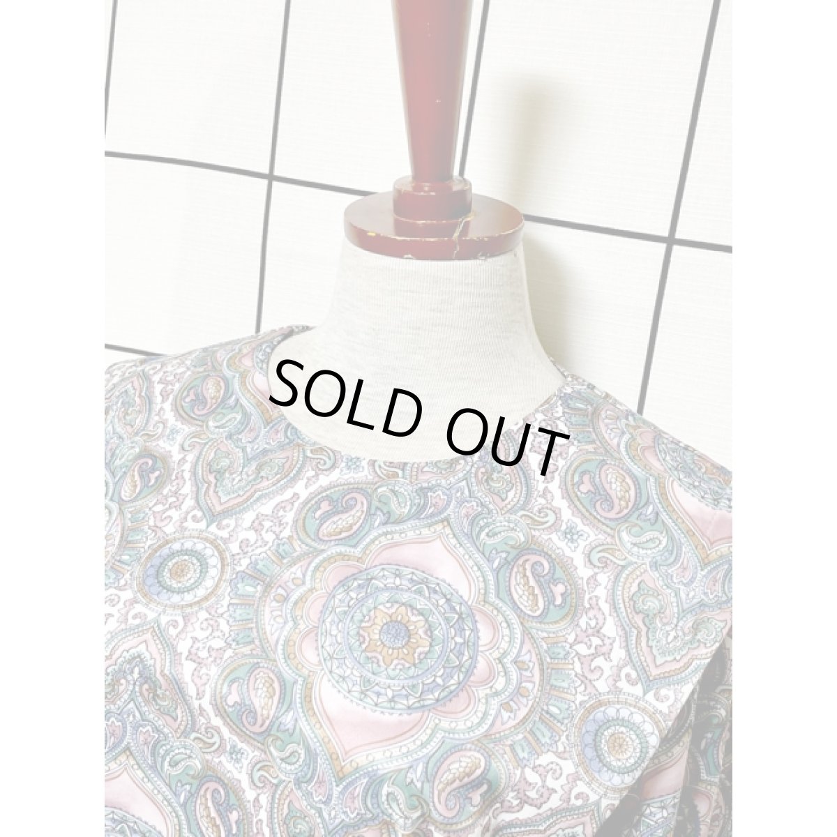 画像4: ペイズリー オリエンタル柄 ウエストゴム レトロ USA古着 ヴィンテージワンピース (4)