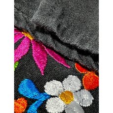 画像15: メキシカン刺繍 鳥刺繍 ブラック フォークロア 半袖 レトロ Mexico 古着 ヴィンテージメキシカンミニドレス (15)
