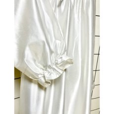 画像8: 花刺繍 フリル レース リボン ホワイト レトロ USA古着 ヴィンテージドレス  (8)