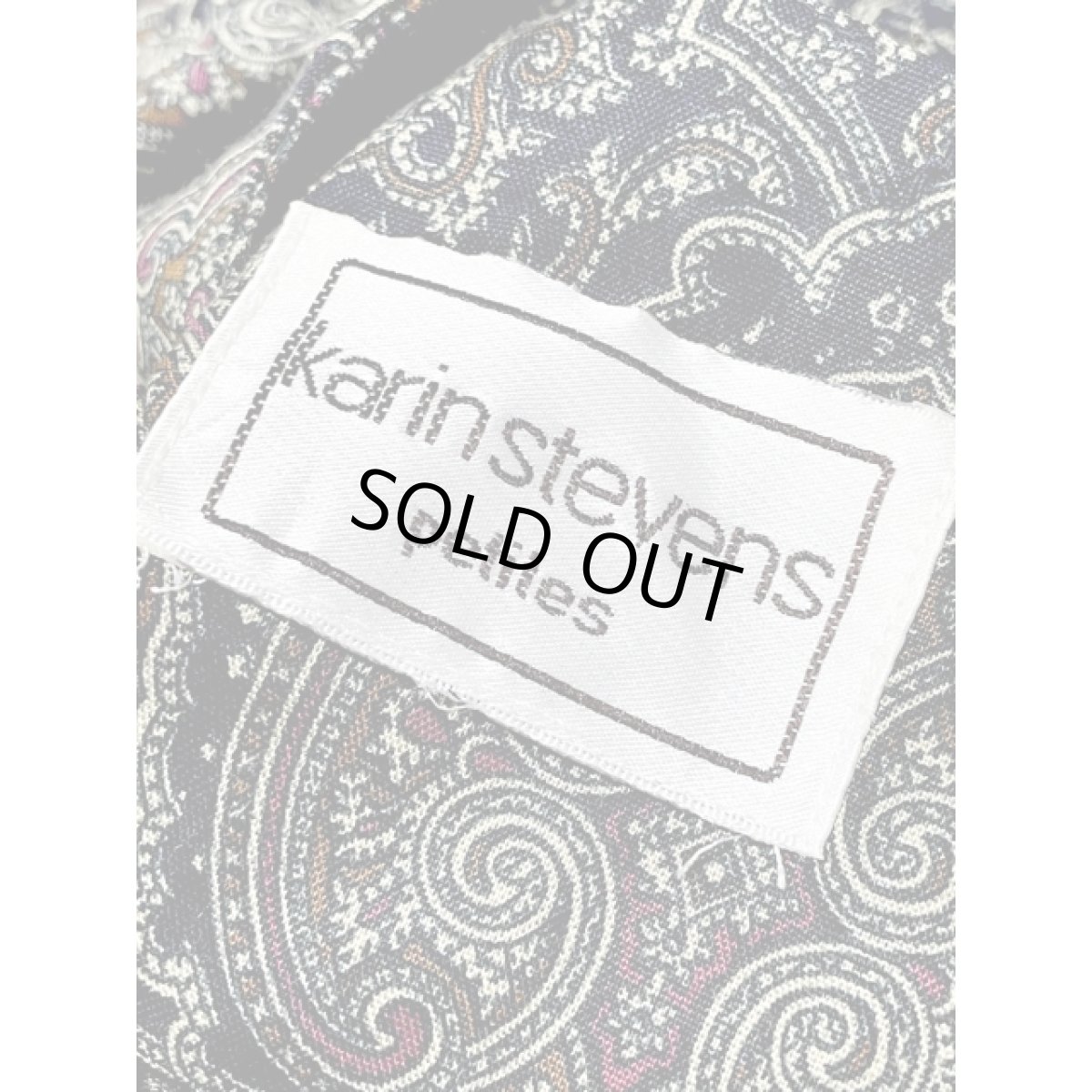 画像13: ショート丈 オリエンタル柄 ベロア切り替え 後ろボタン レトロ  USA古着 シャツ ヴィンテージブラウス (13)