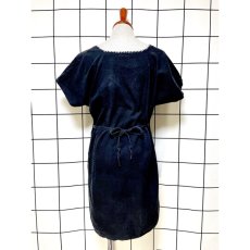 画像2: メキシカン刺繍 鳥刺繍 ブラック フォークロア 半袖 レトロ Mexico 古着 ヴィンテージメキシカンミニドレス (2)