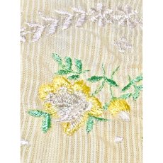 画像11: 花刺繍 イエロー 前開き 半袖 レトロ USA古着 ヴィンテージワンピース (11)