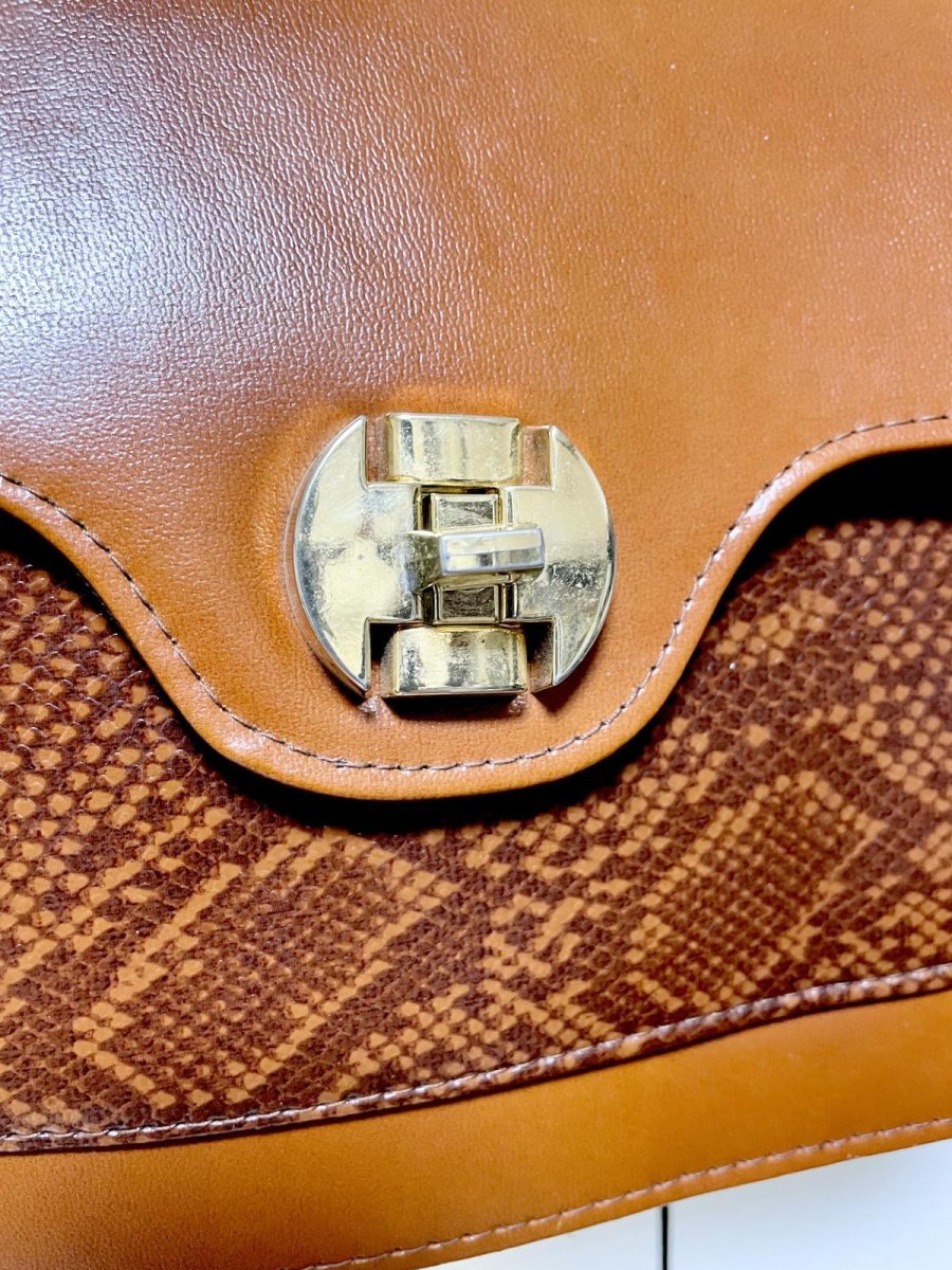 画像8: 2WAY フェイクレザー レディース レトロ古着 ヴィンテージ ショルダーバッグ 鞄 (8)