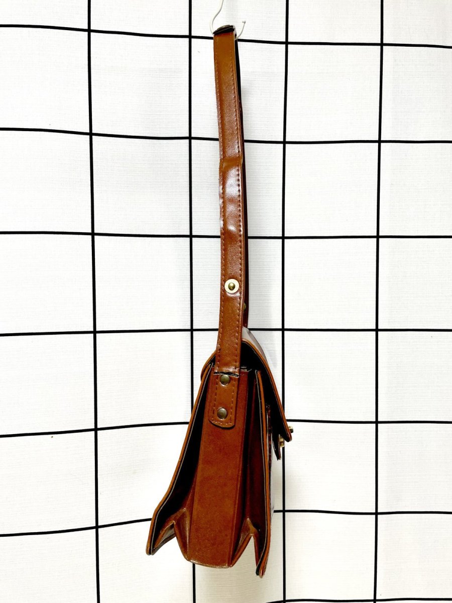 画像4: 2WAY フェイクレザー レディース レトロ古着 ヴィンテージ ショルダーバッグ 鞄 (4)