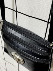 画像5: ゾウ ブラック レザー レディース レトロ古着 ヴィンテージ ショルダーバッグ 鞄 (5)