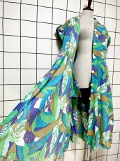 画像11: リーフ柄 前開き レトロ USA古着 ヴィンテージワンピース (11)