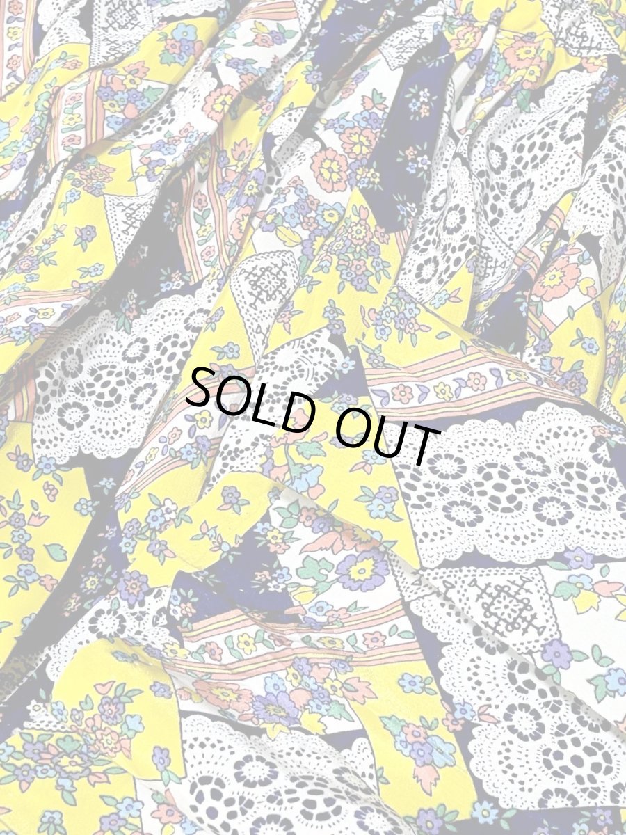 画像8: レトロポップ プリーツ 花柄 ウエストゴム USA古着 ヴィンテージスカート (8)