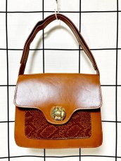 画像10: 2WAY フェイクレザー レディース レトロ古着 ヴィンテージ ショルダーバッグ 鞄 (10)