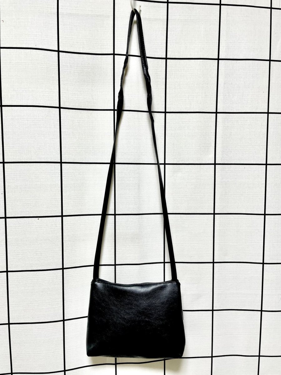 画像3: ゾウ ブラック レザー レディース レトロ古着 ヴィンテージ ショルダーバッグ 鞄 (3)