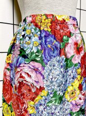 画像2: 花柄 ウエストゴム レトロ USA古着 ヴィンテージスカート (2)