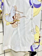 画像7: 花柄 ホワイト レトロ USA古着 シャツ ヴィンテージブラウス (7)