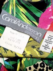 画像21: 鳥柄 ボタニカル レオパード柄 花柄 ドルマンスリーブ ウエストゴム レトロ USA古着 ヴィンテージオールインワン (21)