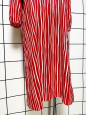 画像8: ストライプ レッド ホワイト レトロ USA古着 ヴィンテージワンピース (8)