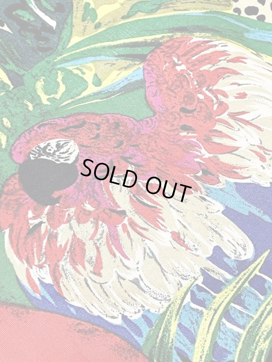 画像19: 鳥柄 ボタニカル レオパード柄 花柄 ドルマンスリーブ ウエストゴム レトロ USA古着 ヴィンテージオールインワン (19)