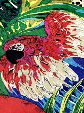 画像19: 鳥柄 ボタニカル レオパード柄 花柄 ドルマンスリーブ ウエストゴム レトロ USA古着 ヴィンテージオールインワン (19)