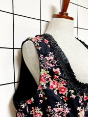 画像6: 花柄 フリル お花レース ハートパーツ ブラック ノースリーブ クラシカル ディアンドル チロルワンピース ドイツ民族衣装 舞台 演奏会 フォークダンス オクトーバーフェスト (6)