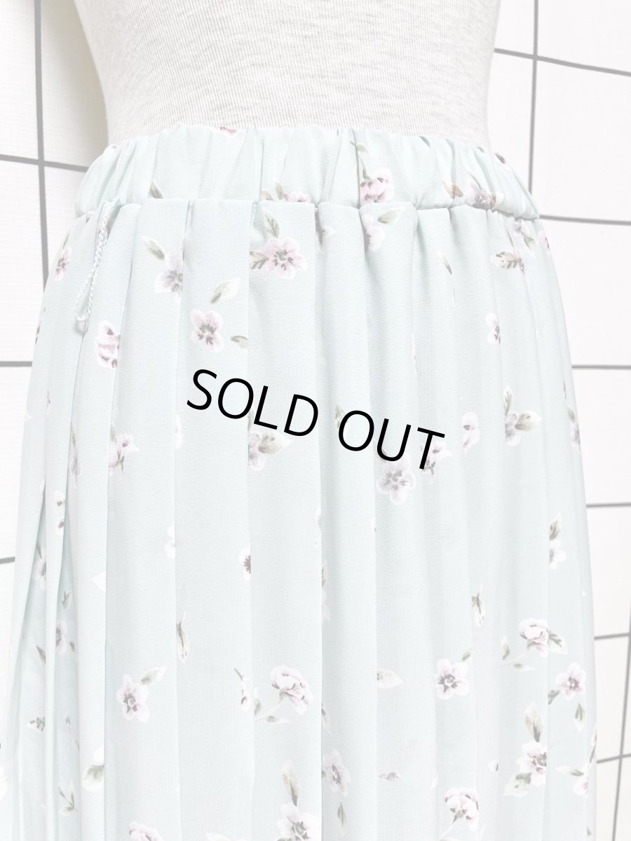 画像2: プリーツ 花柄 ウエストゴム レトロ USA古着 ヴィンテージスカート (2)