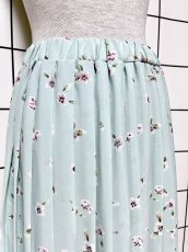 画像2: プリーツ 花柄 ウエストゴム レトロ USA古着 ヴィンテージスカート (2)