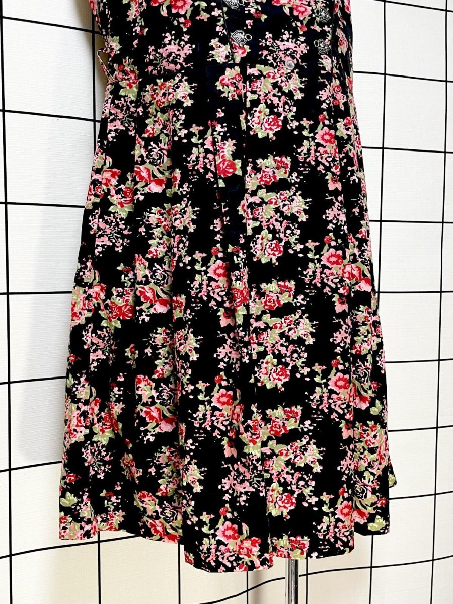 画像9: 花柄 フリル お花レース ハートパーツ ブラック ノースリーブ クラシカル ディアンドル チロルワンピース ドイツ民族衣装 舞台 演奏会 フォークダンス オクトーバーフェスト (9)