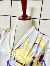 画像4: 花柄 ホワイト レトロ USA古着 シャツ ヴィンテージブラウス (4)
