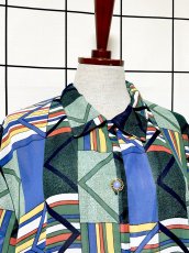画像5: フランス製 FRANCE ストライプ ボーダー 長袖 レトロ ヨーロッパ古着 シャツ ヴィンテージブラウス (5)